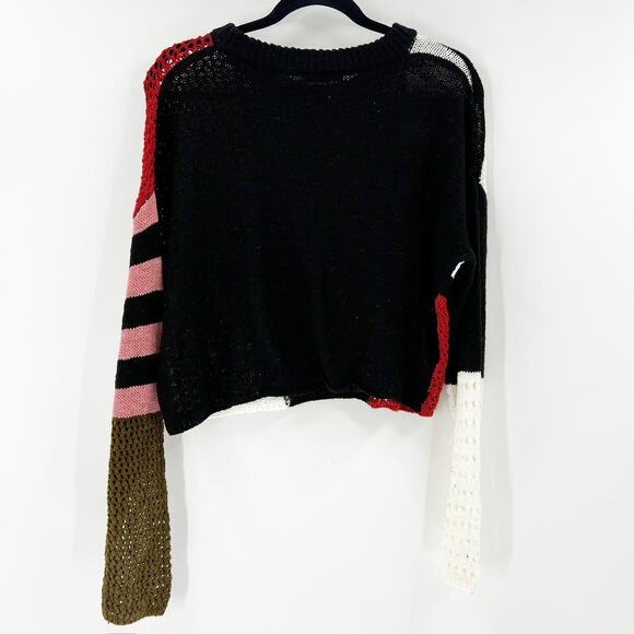 SO Colorblock Crop Stripe Sweater M - Picture 3 of 4